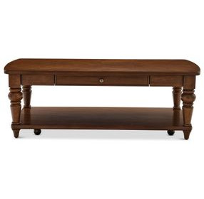 Bellevue Whiskey Brown Rectangular Coffee Table with Casters