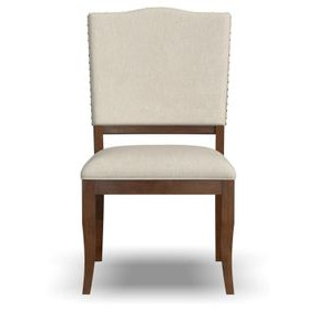 Bellevue Light Tan Performance Fabric Upholstered Dining Chair with Nailhead Trim Set of 2