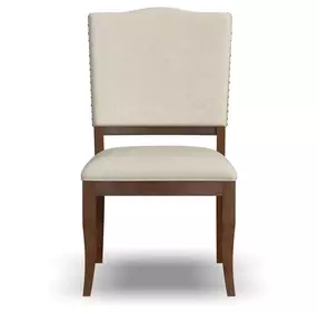 Bellevue Light Tan Performance Fabric Upholstered Dining Chair with Nailhead Trim Set of 2