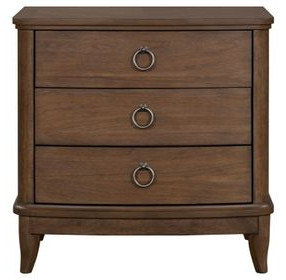 Bellevue Whiskey Brown 3 Drawer Nightstand with USB Charging