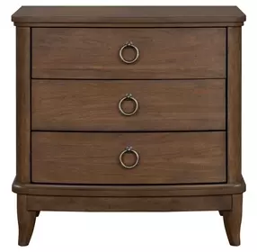 Bellevue Whiskey Brown 3 Drawer Nightstand with USB Charging
