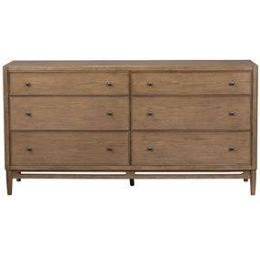 Verona Medium Brown 6 Drawer Dresser