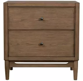 Verona Medium Brown 2 Drawer Nightstand with USB Charging