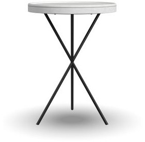 Melody Distressed White and Black Round Chairside Table