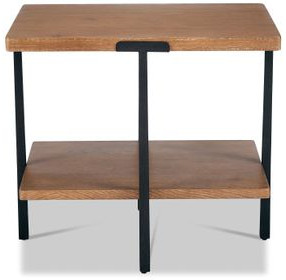 Millwork Rustic Umber and Black Rectangular End Table