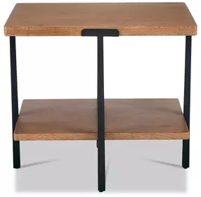 Millwork Rustic Umber and Black Rectangular End Table