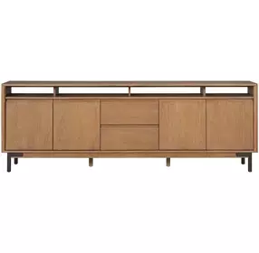 Millwork Rustic Umber and Black 92" TV Stand with USB Charging