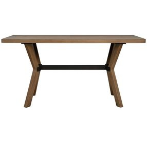 Millwork Rustic Umber and Black 76" Rectangular Friendship Table