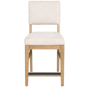 Millwork Off White Performance Fabric Upholstered Counter Height Chair Set of 2