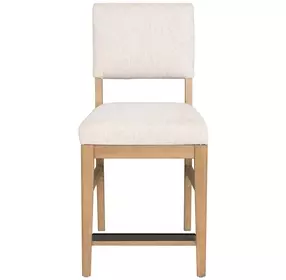Millwork Off White Performance Fabric Upholstered Counter Height Chair Set of 2