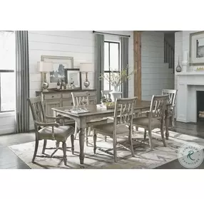 Plymouth Distressed Gray Wash Rectangular Extendable Dining Room Set