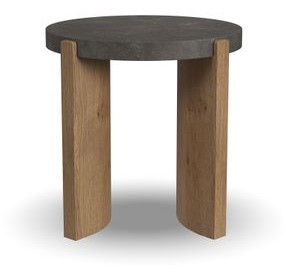 Eclipse Brown and Blue Round Stone Top End table