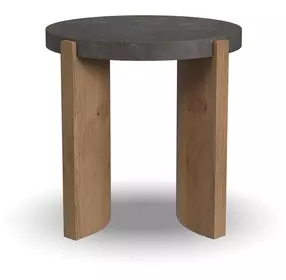 Eclipse Brown and Blue Round Stone Top End table