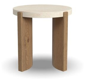 Eclipse Brown and White Round Stone Top End table
