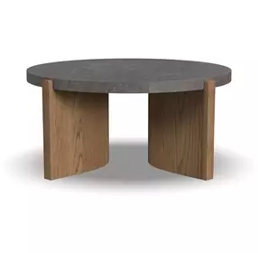Eclipse Brown and Blue Round Stone Top Coffee table