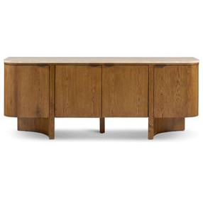 Eclipse Brown and White 4 Door Stone Top Sideboard