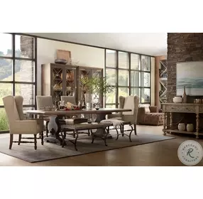 Bandera Saddle Brown And Anthracite Black 86" Extendable Dining Room Set