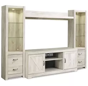 Bellaby Whitewash 4 Piece Entertainment Center with LED