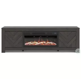 Cayboni Black 71" TV Stand with Electric Fireplace