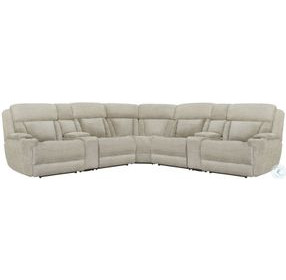 Duncan Lucky Fawn Performance Fabric 7 Piece Modular Power Reclining Sectional