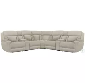 Duncan Lucky Fawn Performance Fabric 7 Piece Modular Power Reclining Sectional