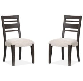 Foxrun Hollow Cream Upholstered Ladder Back Side Chair Set of 2