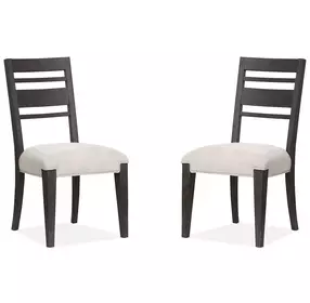 Foxrun Hollow Cream Upholstered Ladder Back Side Chair Set of 2