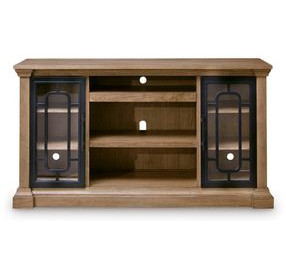 Wittenmyer Rich Light Brown and Matte Black XL TV Stand with Fireplace Option