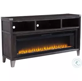 Todoe Industrial Gray 65" TV Stand with Electric Fireplace