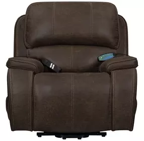 Brookings Brown Power Lift Recliner with Heat and Massage