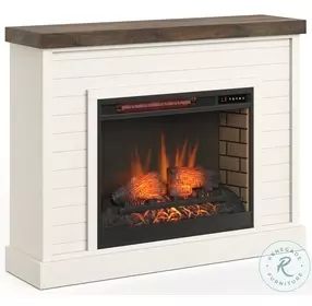 Washington Jasmine Whitewash And Barnwood 48" Mantel TV Stand with Fireplace