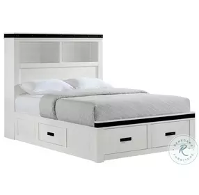 Montauk Modern White Full Storage Platform Bed