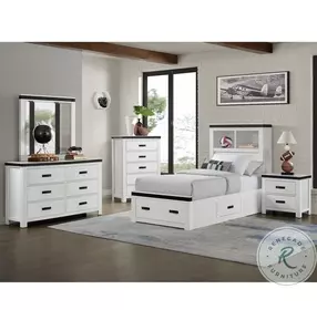 Montauk Modern White Youth Storage Platform Bedroom Set