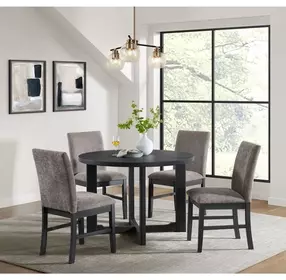Yorkshire Espresso and Brown Upholstered 5 Piece Dining Set