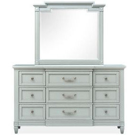 Glenbrook Pebble 9 Drawer Dresser with Rectangular Mirror
