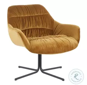 Wayne Black Metal And Chartreuse Velvet Swivel Lounge Chair