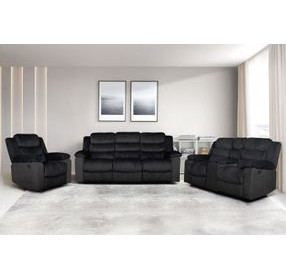 Willow Black Living Room Set with Dual Recliner