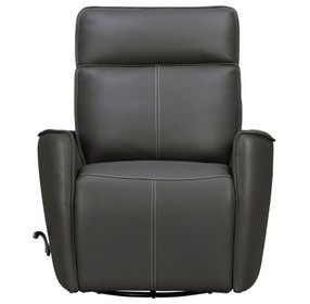 Roxy Abby Dark Gray Leather Manual Swivel Glider Recliner