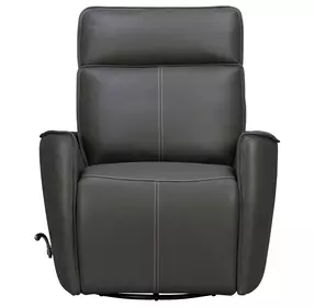 Rovelle Abby Dark Gray Leather Manual Swivel Glider Recliner