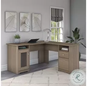 Cabot Ash Gray 60" L Shaped Home Office Set