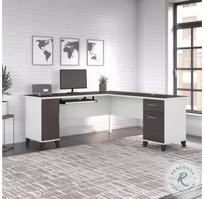 Somerset White and Storm Gray 72" L Shaped Home Office Set