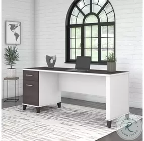 Somerset White and Storm Gray 72" Office Home Office Set