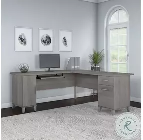 Somerset Platinum Gray 72" L Shaped Home Office Set with Storage