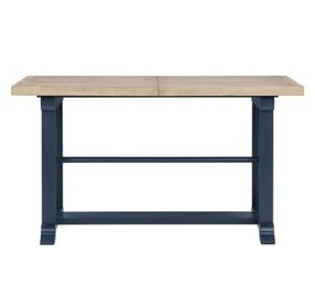 Darcy Beige and Midnight Blue 82" Extendable Rectangular Counter Height Table