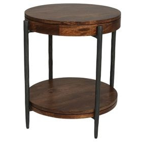Bengal Hickory Brown Round Side Table