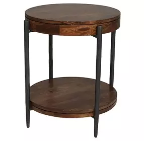 Savara Hickory Brown Round Side Table