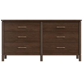 Verge Handcrafted Walnut 6 Drawer Dresser