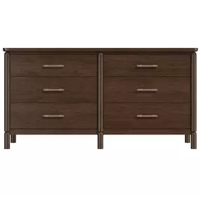 Verge Handcrafted Walnut 6 Drawer Dresser