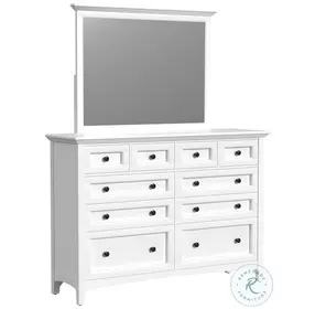 Westlake White 10 Drawer Master Dresser with Mirror