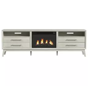 Clare Almond 82" TV Stand with Fireplace Insert